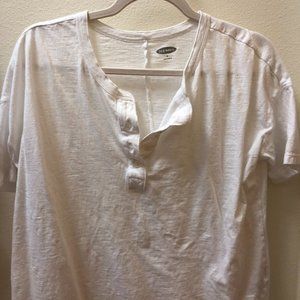 NWOT White henley top